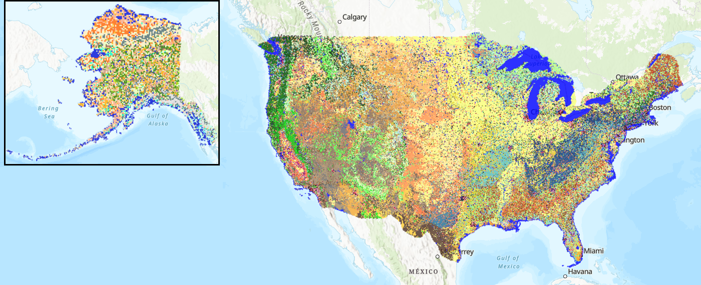 The state of Alaska and the continental United States