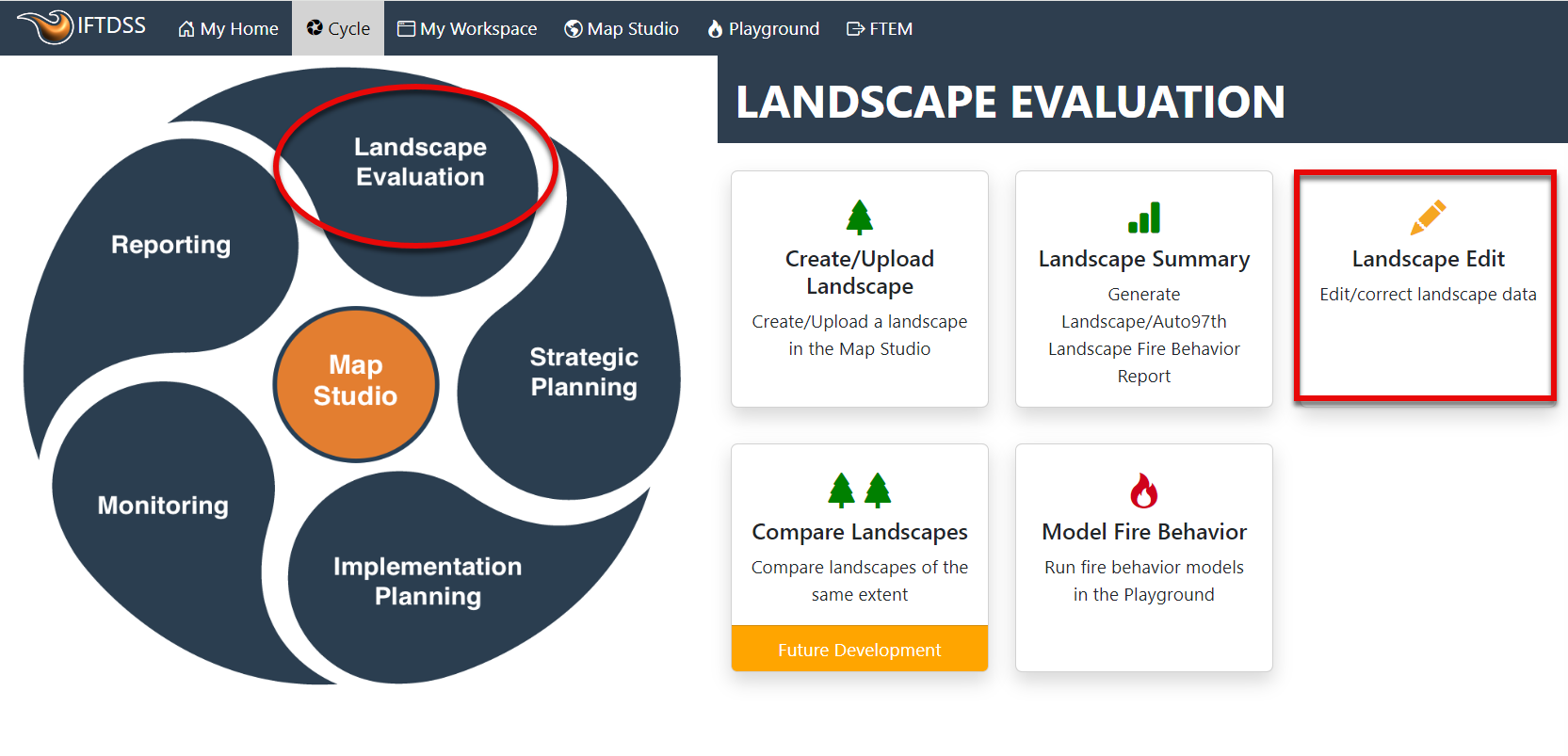 Landscape Edit card in IFTDSS