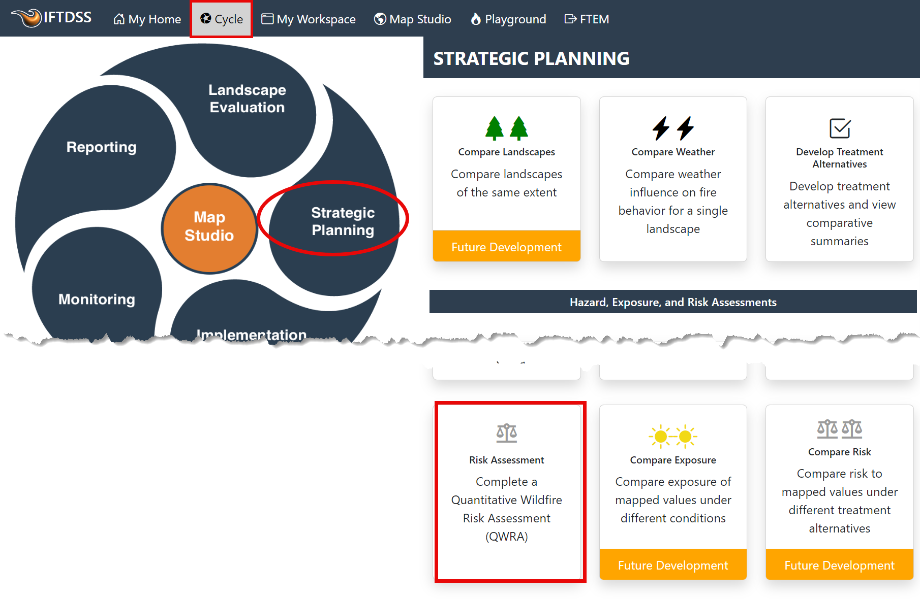 Risk Assessment is under the Strategic Planning stage of the IFTDSS Planning Cycle.