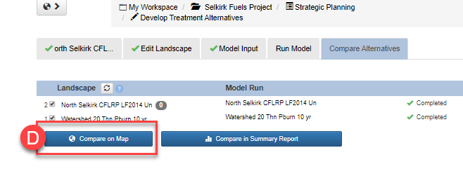 The 'Compare on Map' button is located to the left of the 'Compare in Summary Report' button. 