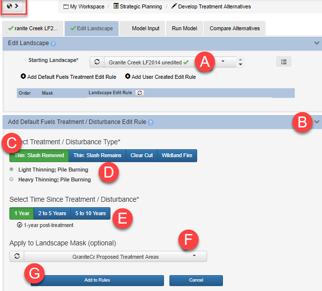 using the default edit rules is a quick way to simulate treatments on the landscape