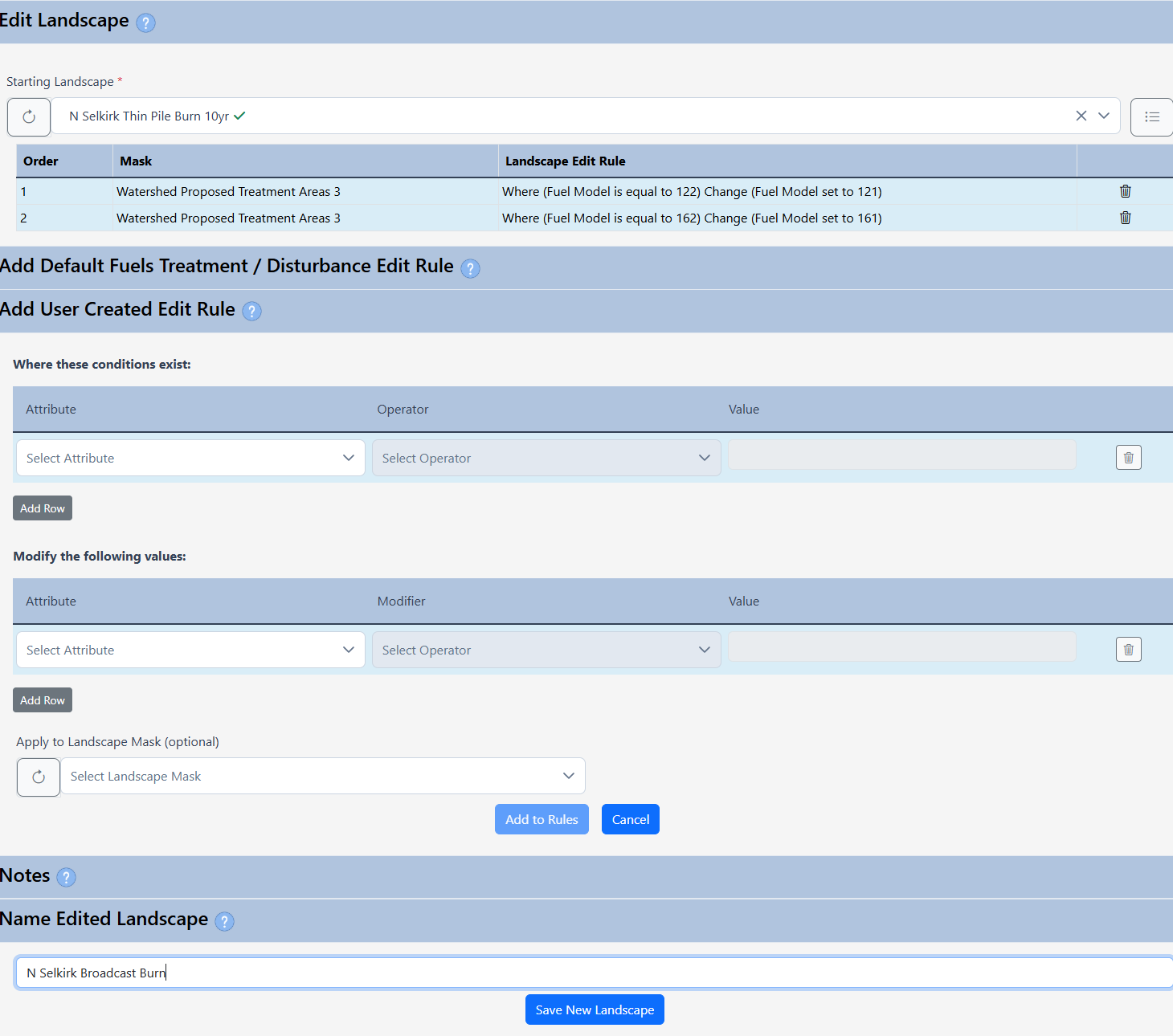 edit rules are visible in the fields of the editing interface.