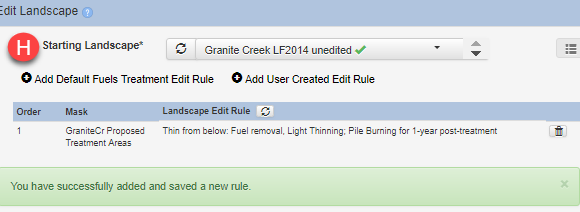 a green edit confirmation box appears when a rule is added. 