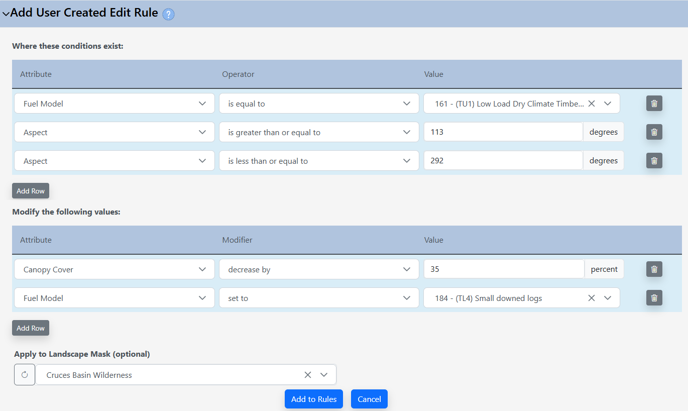 Jackstraw editing interface showing rule as outlined in text