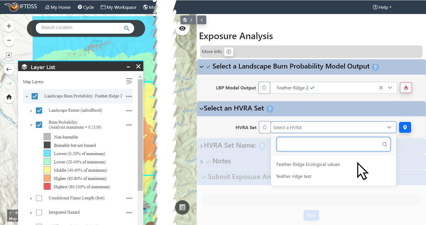 A dropdown list of available HVRA Sets