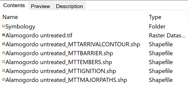 file list from a downloaded set of MTT model outputs.