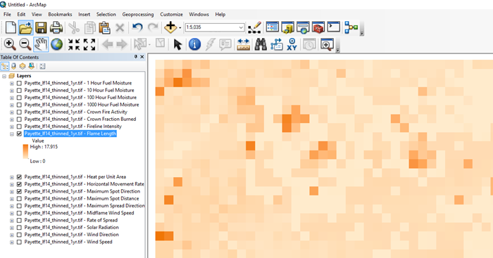 individual bands will now be visible in arcmap