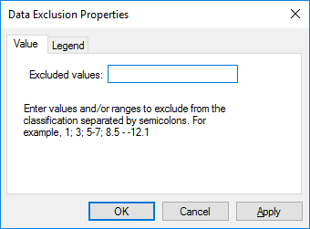 "Data Exclusion Box" with "Excluded values" field blank.