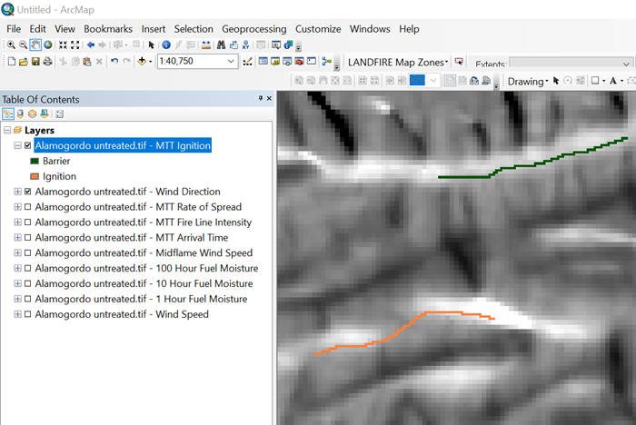 MTT Ignition layer in ArcMap showing the same symbology as it appears in IFTDSS Map Studio