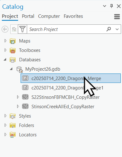 Databases dropdown is open with the shapefile visible.