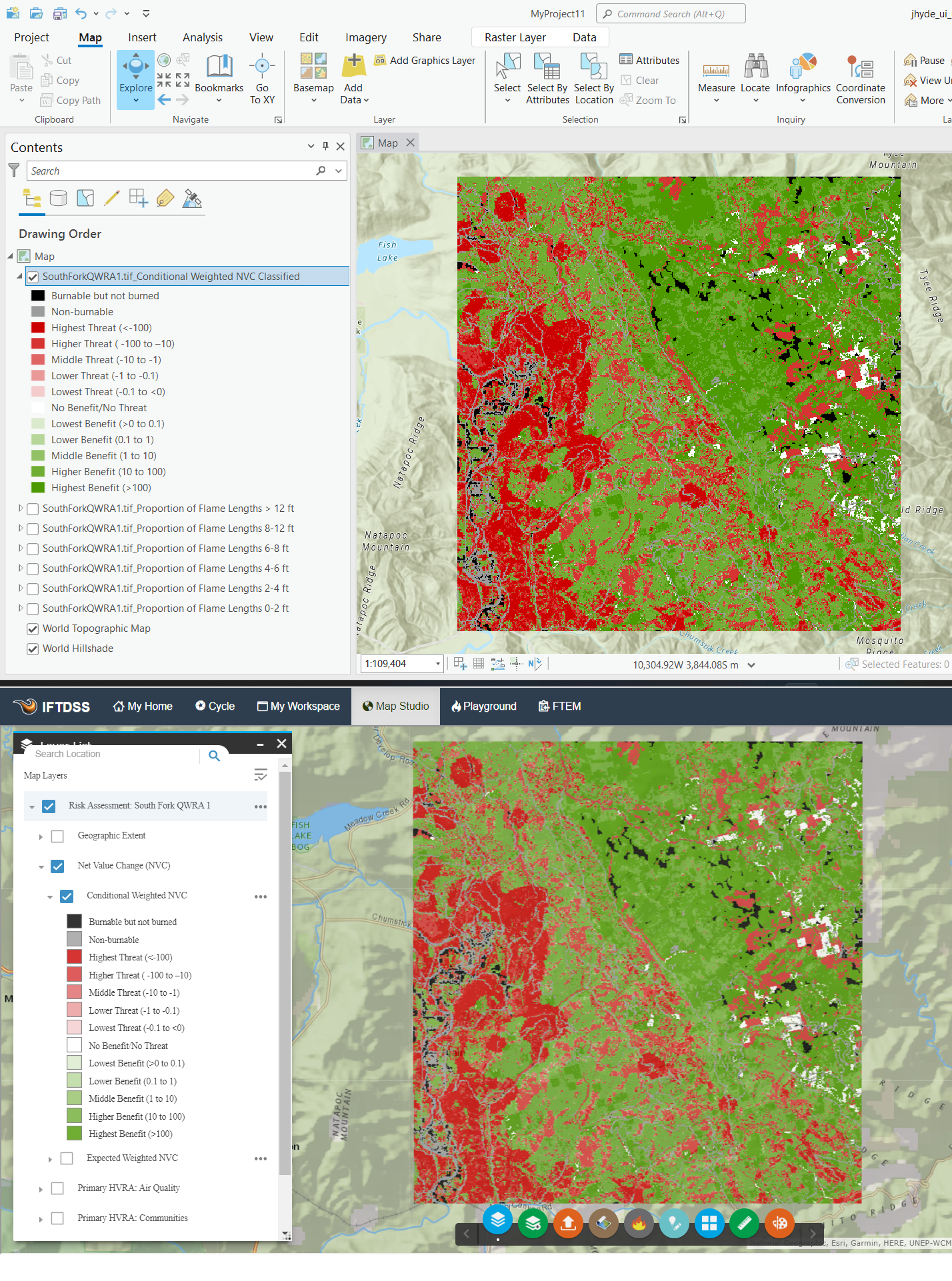 Symbology in ArcPro and IFTDSS are identical.