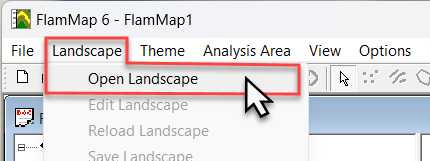 Landscape tab with "open Landscape" visible under it.