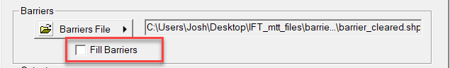 Under "Barriers" there is an option to "Fill Barriers" with a checkbox to the left of the text.