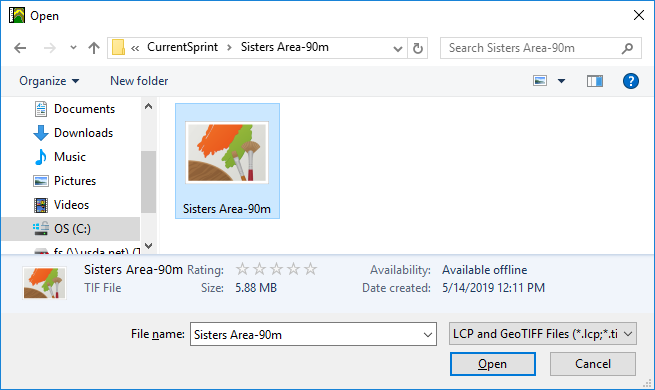 landscape file visible in the file explorer.