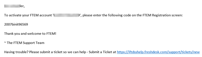 Example email text for pre-approved accounts