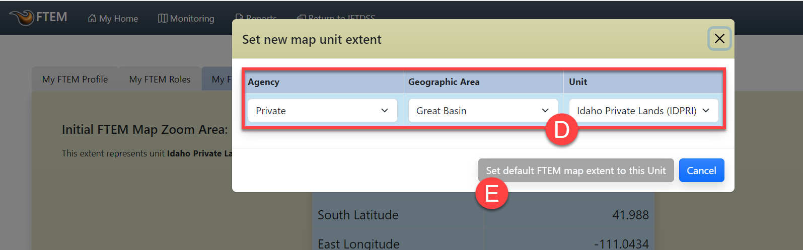 select your desired agency and location from the dropdown menu