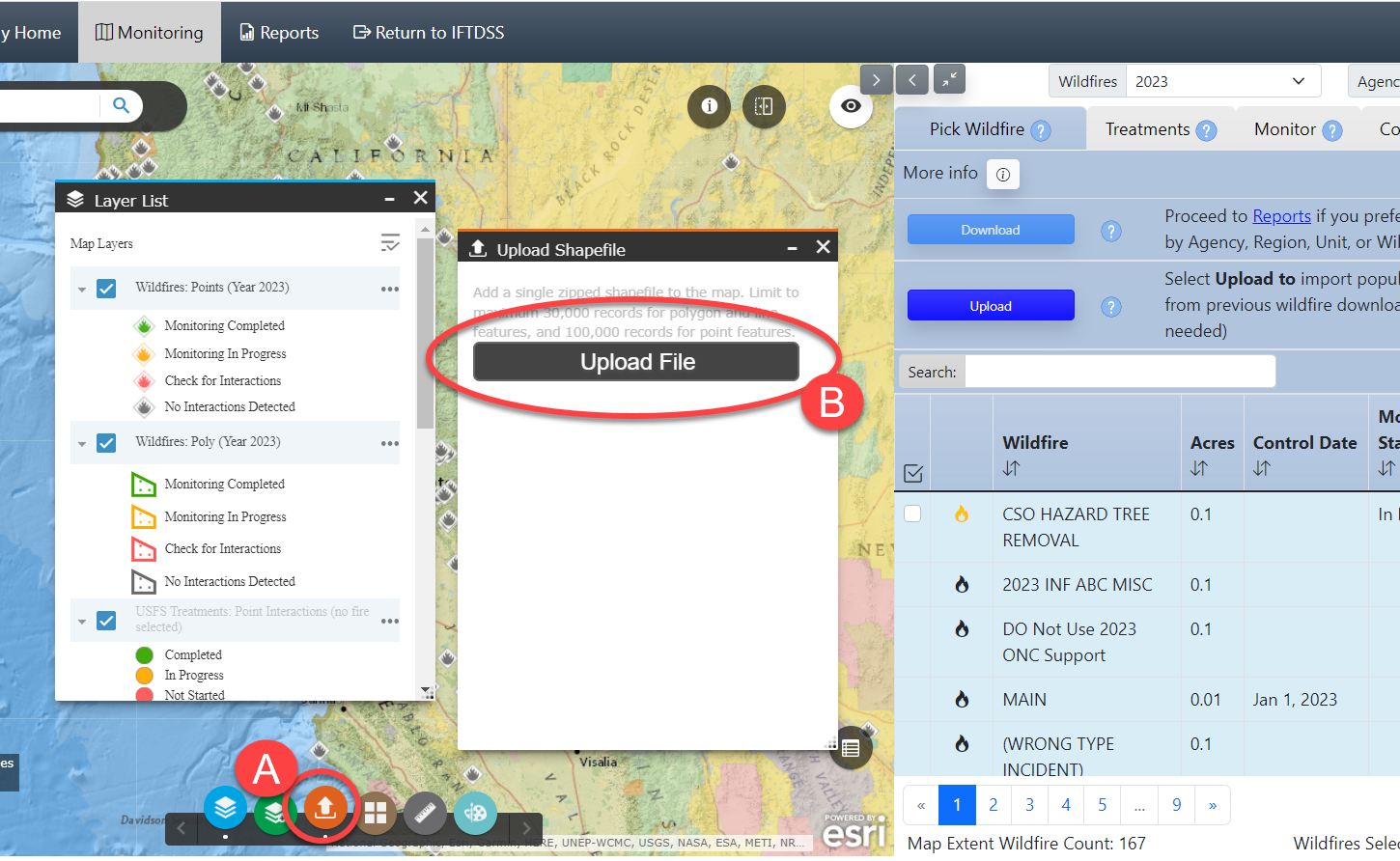 use the add shapefile widget to add a shapefile to the map