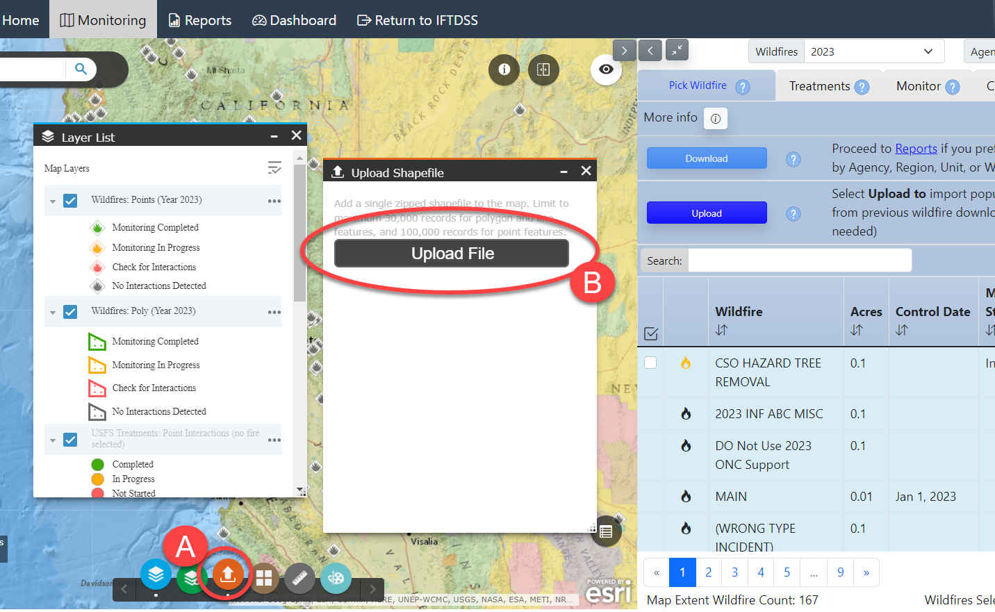 use the add shapefile widget to add a shapefile to the map