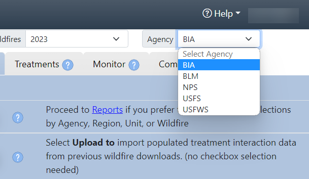 a dropdown list of different agencies for a given user