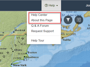 help options in the 'help' dropdown menu.