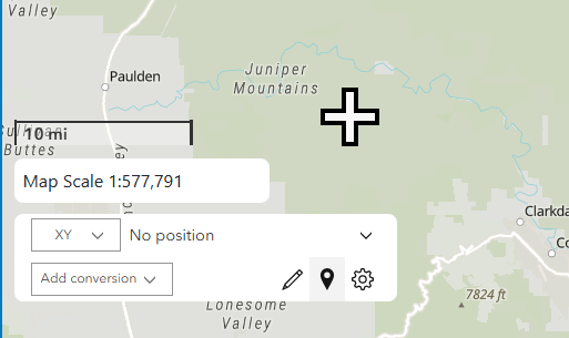 With the capture location option selected, the mouse cursor appears as a cross.