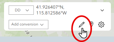 mouse cursor hovering near the input coordinates icon.