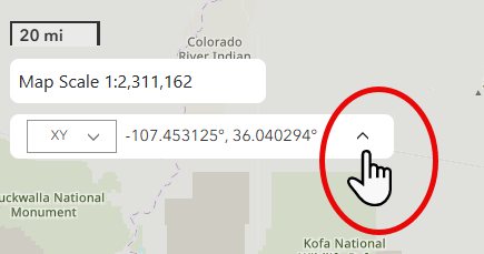 mouse cursor hovering over the up arrow.