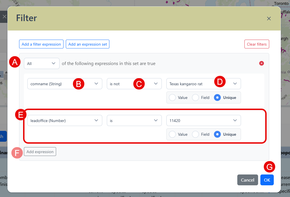 add an expression set fields.