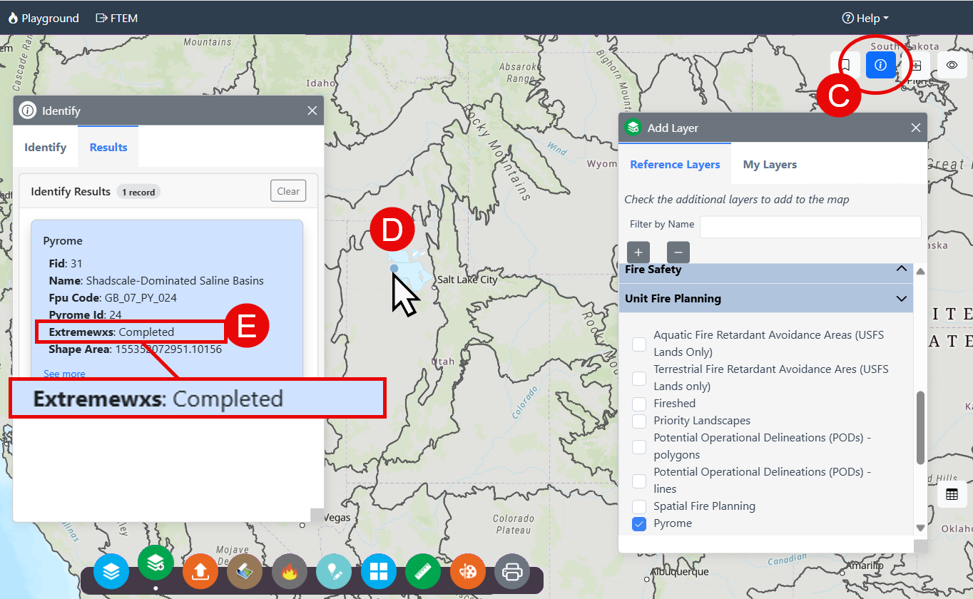 use the 'identify' widget to view pyrome status.