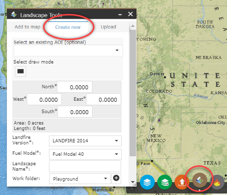 use the 'create new' tab to create a new landscape in map studio