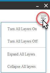 the layer list menu icon is a gray checkmark set against three horizontal lines, it is located in the top right of the layer list box