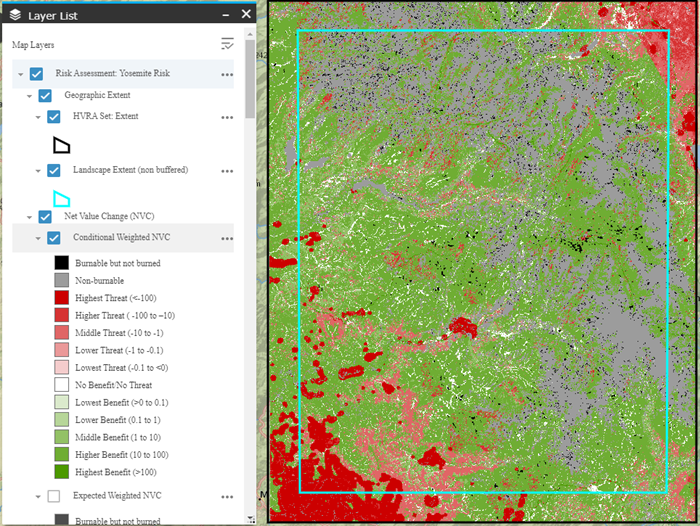 Map Studio Layer List is open with Conditional Weighted NVC highlighted.