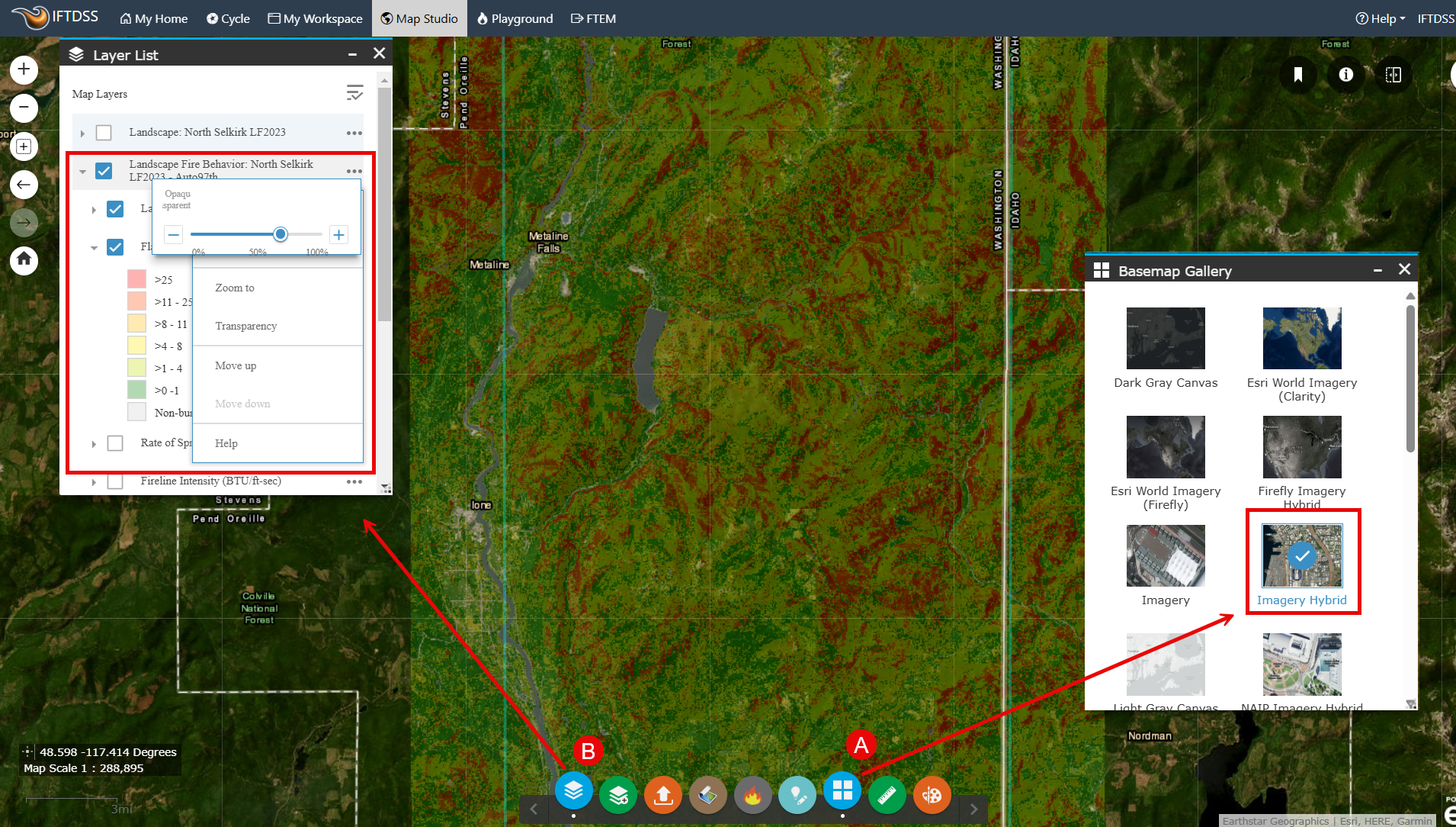 Auto97th summary layer displayed in map studio.
