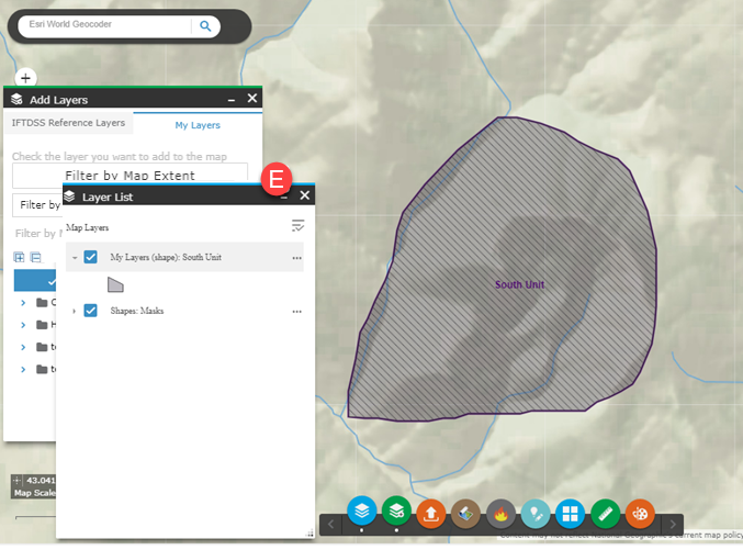 your selected shapefile will display on the map and in "Layer List".