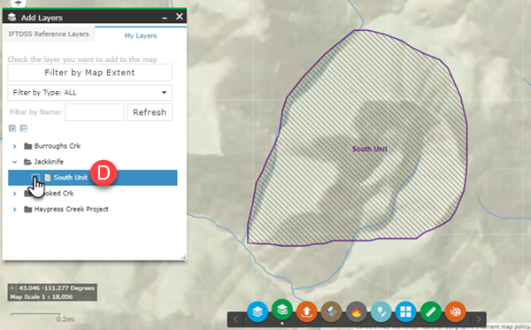 Use the checkbox next to the shape or shapes you require to select it.