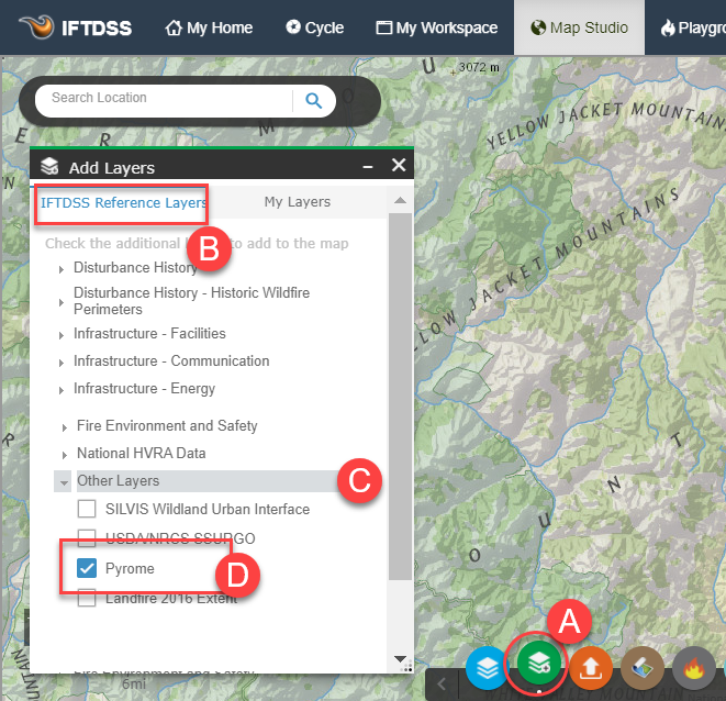 The "IFTDSS Reference Data" tab displays available reference layers.