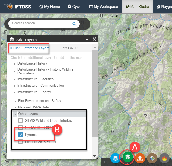 view pyromes in the 'add layers' tab.