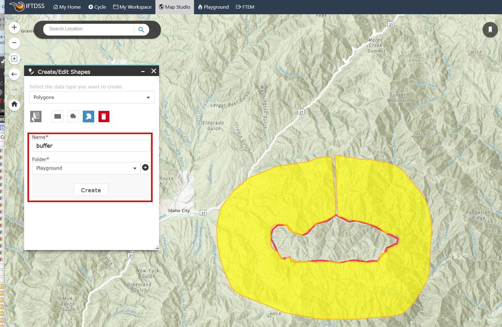options to name and select or create a storage folder are visible