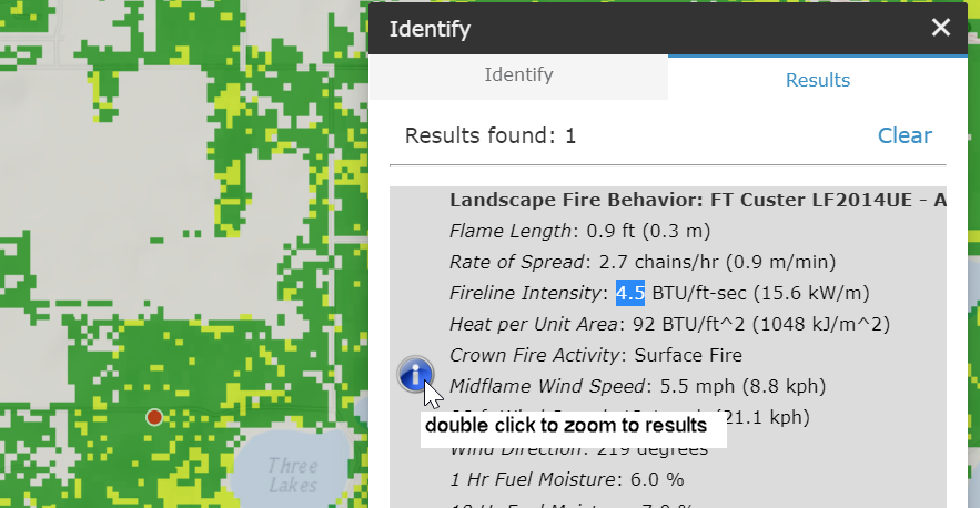 the information icon provides tips on using Identify