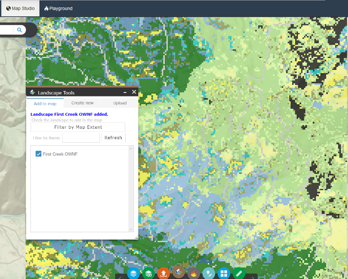 Once selected the landscape will become visible