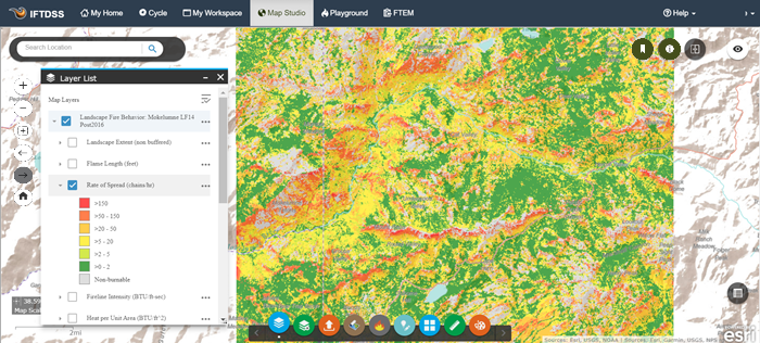Rate of spread can be displayed in Map Studio.
