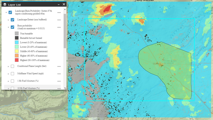 outputs shown across the entire landscape, including the landscape buffer area.