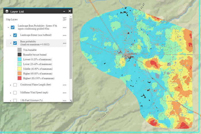 outputs shown only within an area of interest. Outputs differ with the smaller extent.