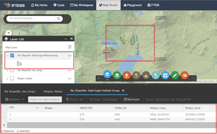 the new shapefile subset will be visible in map studio.