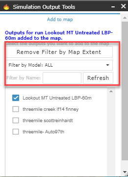 simulation output can be filtered by extent or type of output