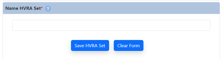 name field to assign a name to your HVRA Set