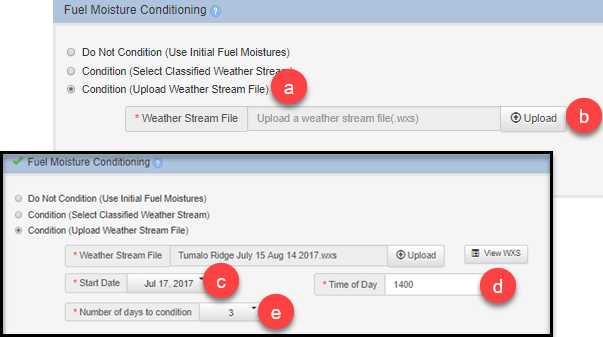 you may upload an wxs file to use in fuel moisture conditioning 