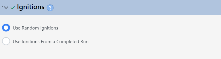 the ignition input field contains choices to generate random ignitions, or use random ignitions from a previous LBP run.