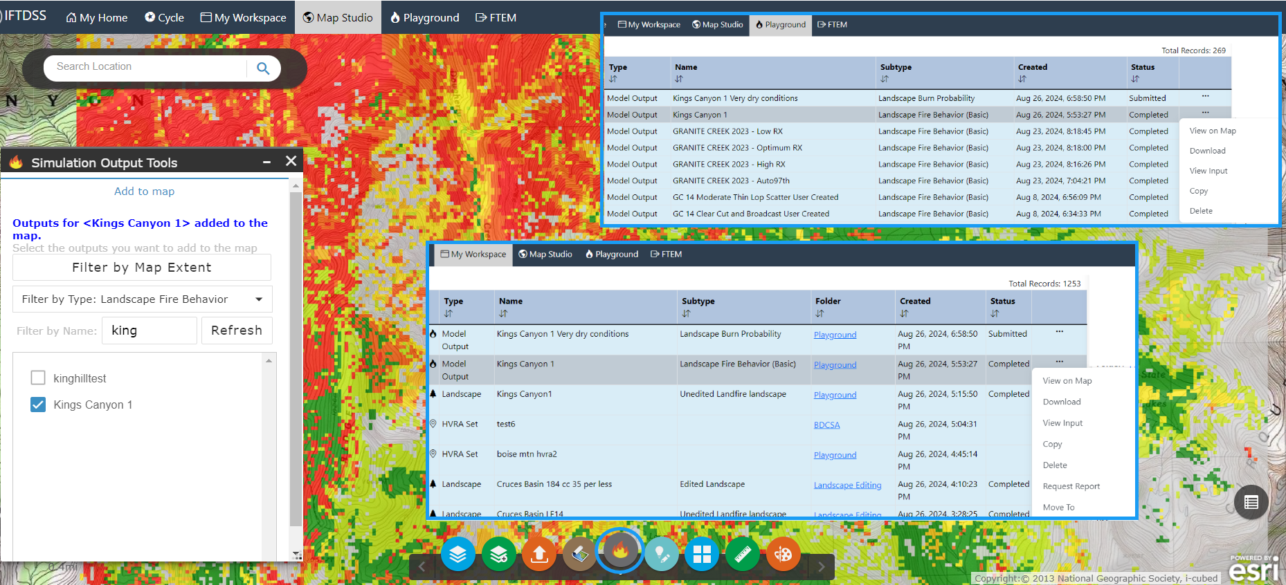 LBF outputs are available throughout IFTDSS