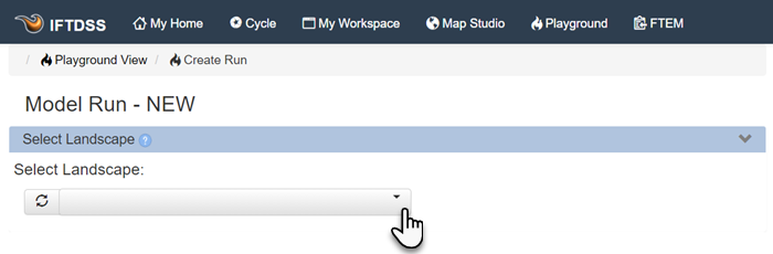 use the drop down to pick your landscape to model